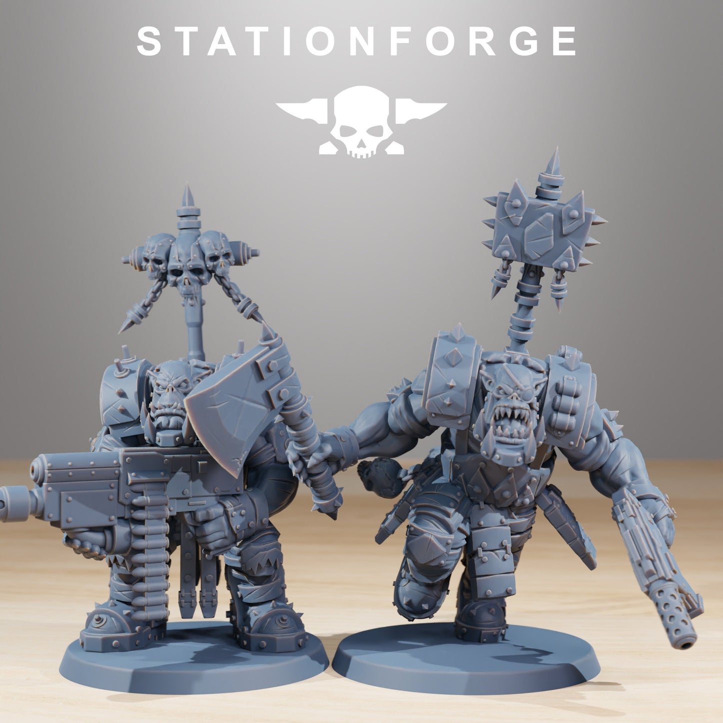 Orkaz Skull crushers x 2 models by Stationforge