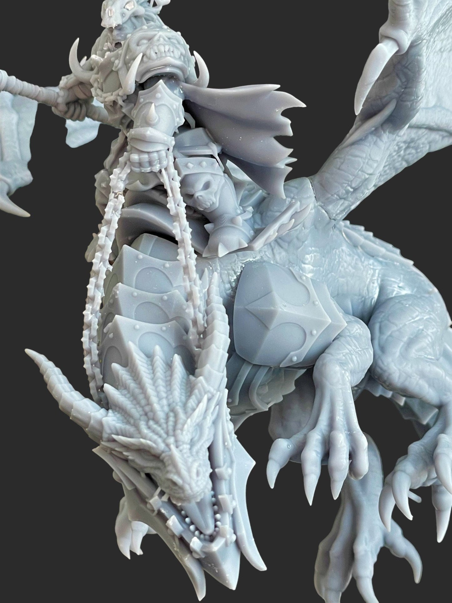 Khur Gann, Orc Warlord on Dragon / 3D Miniature for Wargaming and Tabletop, DnD (2 sizes and 2 poses available)