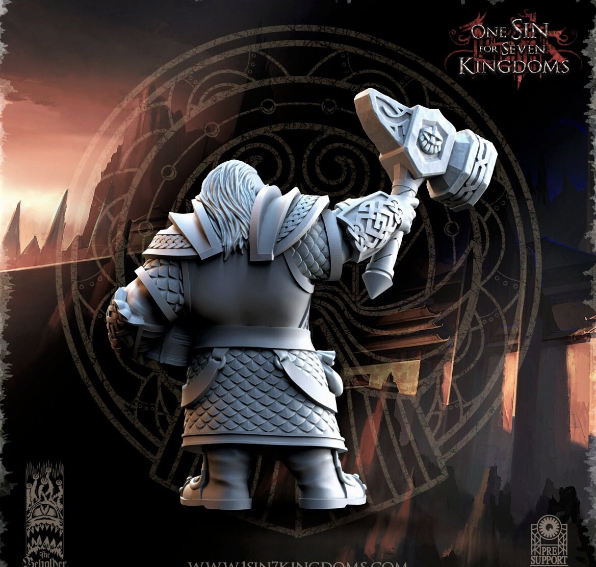 Olgrendrim, Dwarf hero (sculpted by Beholder Miniatures)