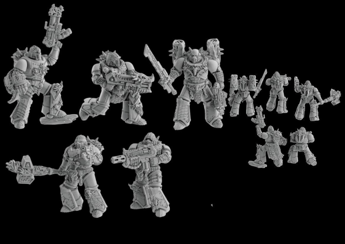 Socratis - Fire Lizard Warriors Order - x5 Assault Squad 32mm  Bases by DakkaDakka