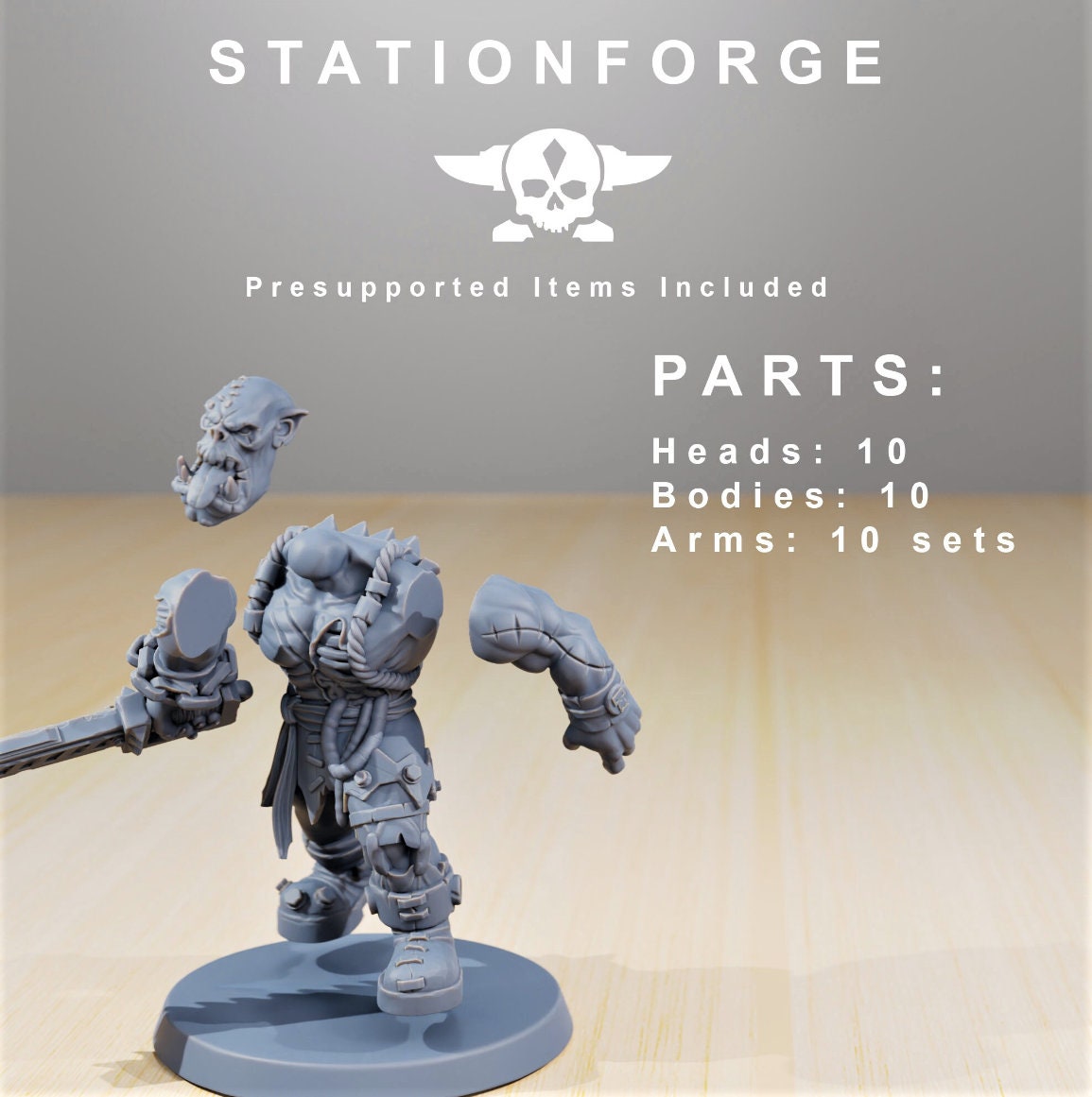 Orkaz Plague Spredaz/ Orkaz/ Orc /Station Forge 3d prints (Full Set/unassembled)