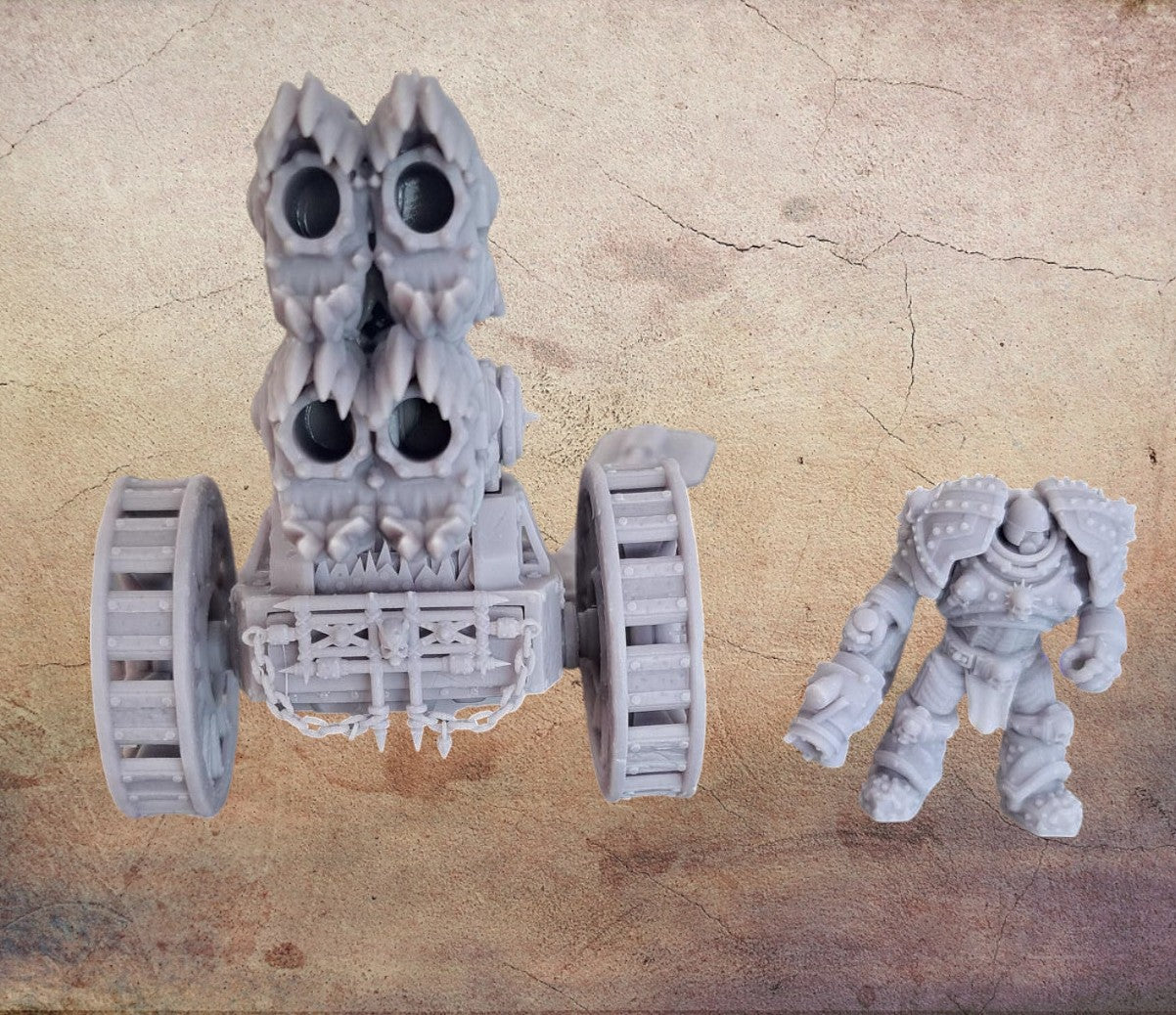 Chaos Big Gun artillery platforms 2.(figure is for scale and not included).