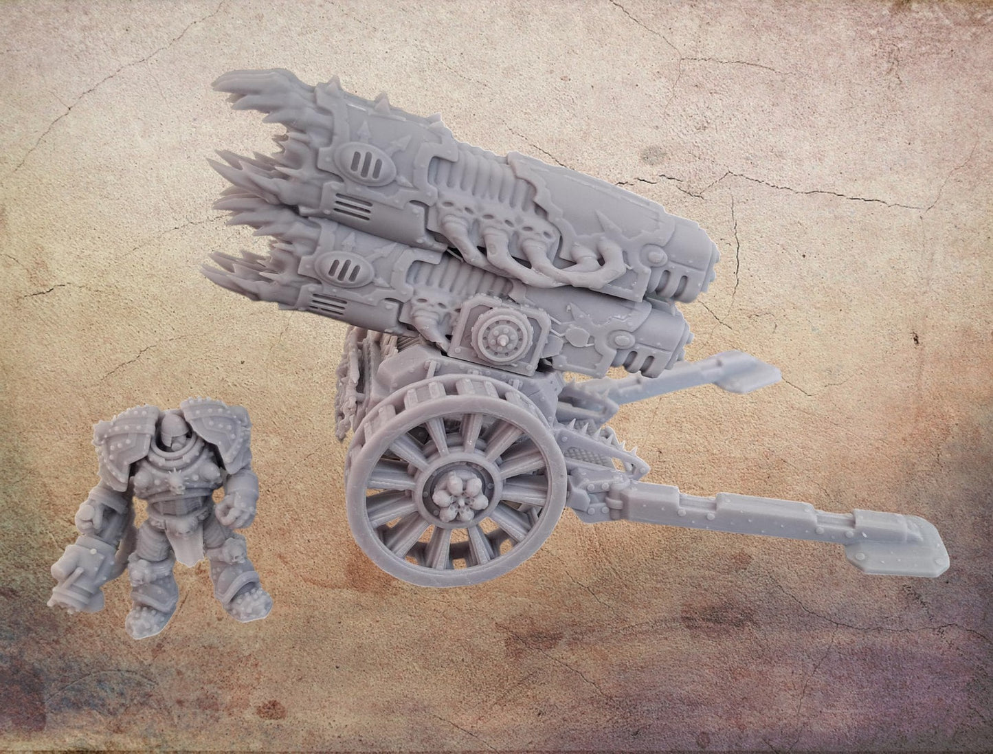 Chaos Big Gun artillery platforms 2.(figure is for scale and not included).