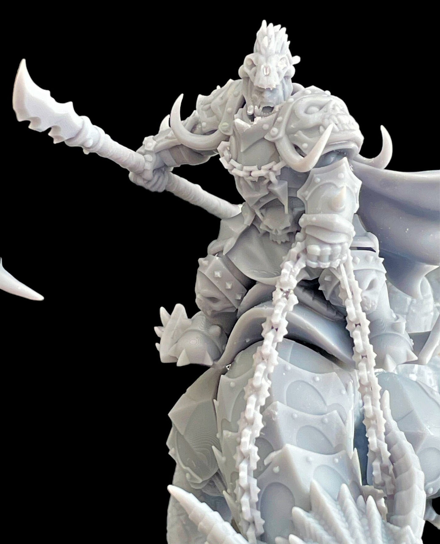Khur Gann, Orc Warlord on Dragon / 3D Miniature for Wargaming and Tabletop, DnD (2 sizes and 2 poses available)