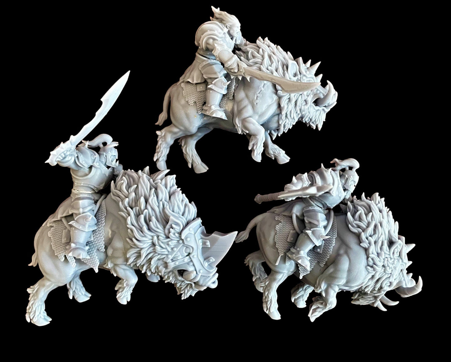 Beast Boars Riders - Nestah Orcs 4 Variations - One Sin for Seven Kingdoms - The Beholder Miniatures