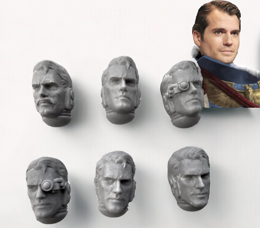 Set of 6 Henry Cavil Heads  for wargame miniatures