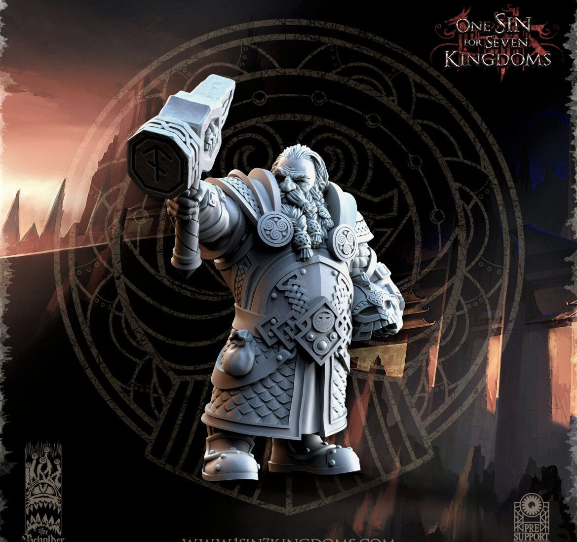 Olgrendrim, Dwarf hero (sculpted by Beholder Miniatures)