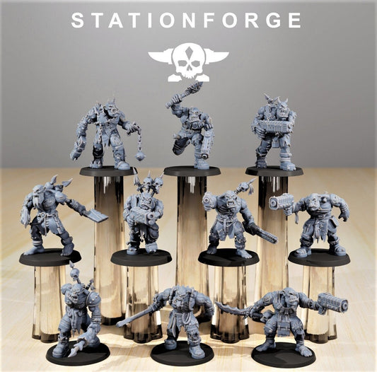 Orkaz Plague Spredaz/ Orkaz/ Orc /Station Forge 3d prints (Full Set/unassembled)