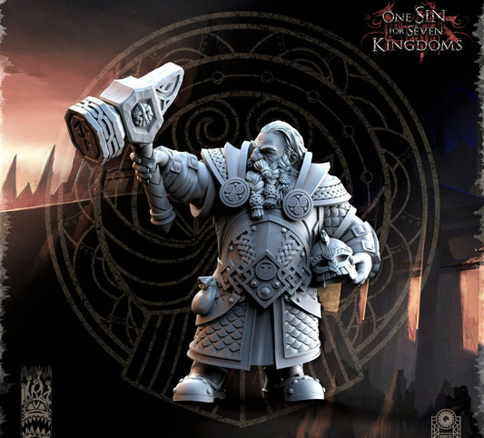 Olgrendrim, Dwarf hero (sculpted by Beholder Miniatures)
