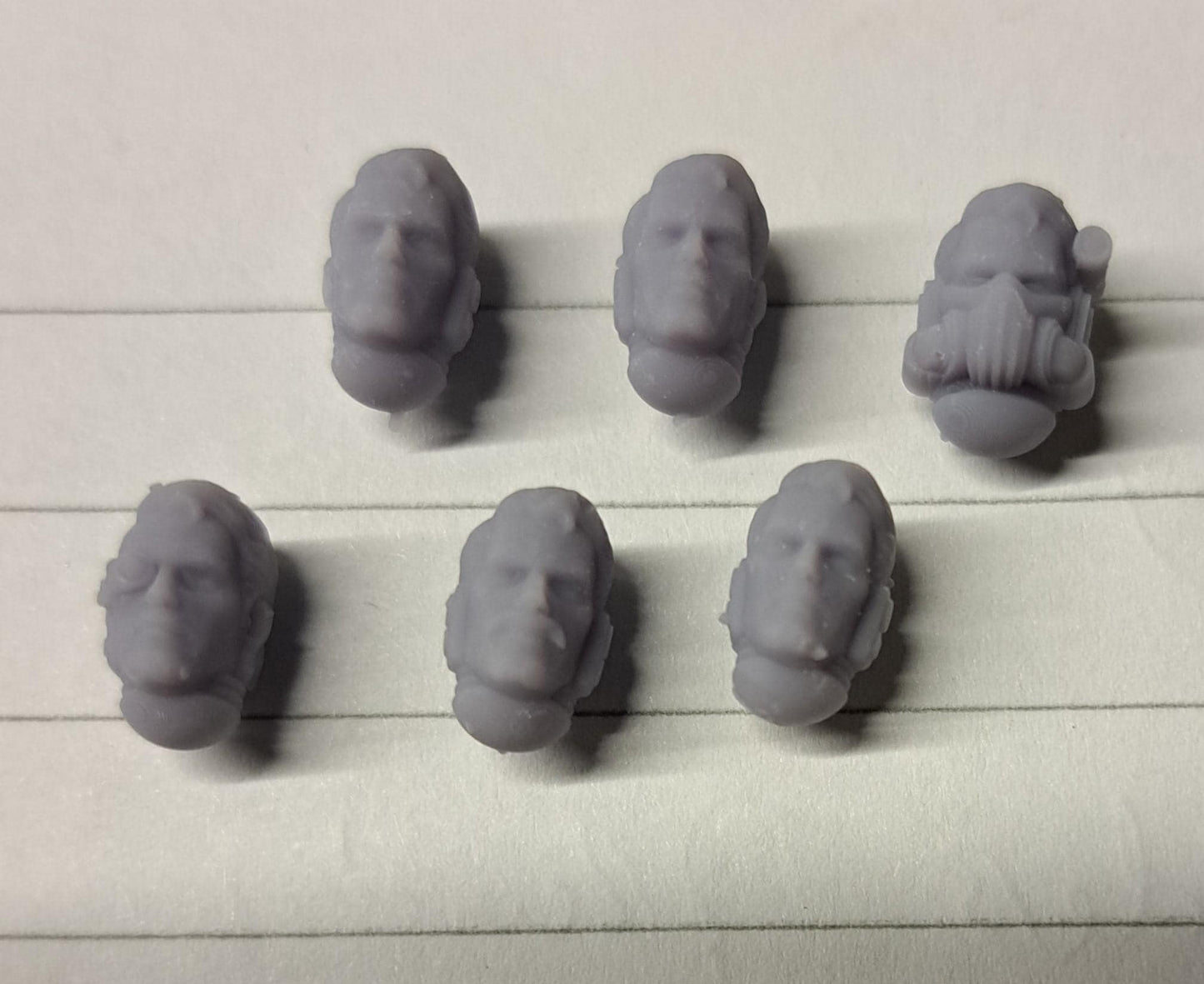 Set of 6 Henry Cavil Heads  for wargame miniatures (to fit Primaris body)