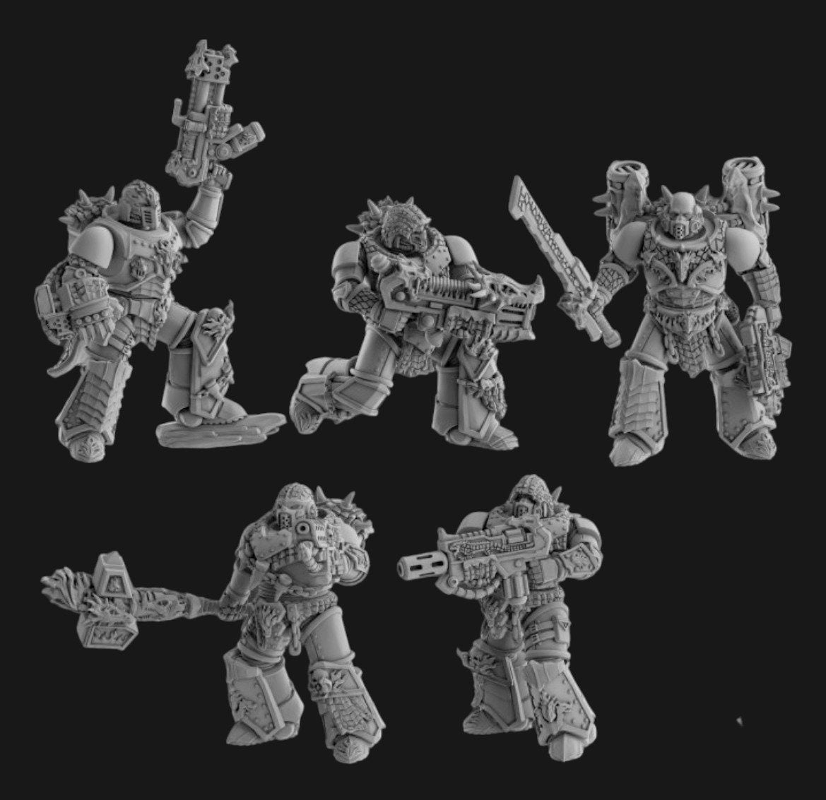 Socratis - Fire Lizard Warriors Order - x5 Assault Squad 32mm  Bases by DakkaDakka