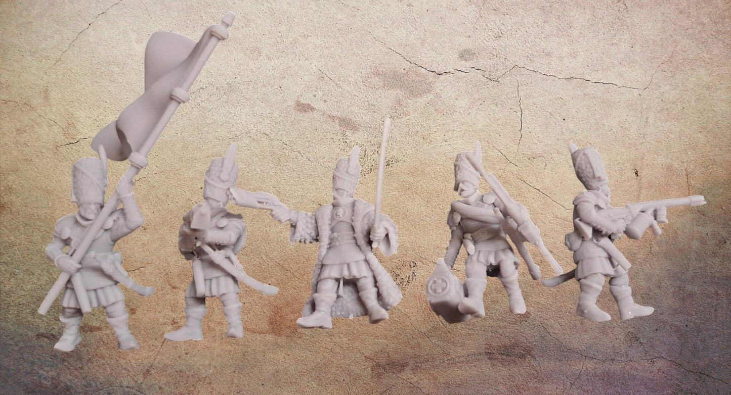 Big hat Prussian infantry command squad.