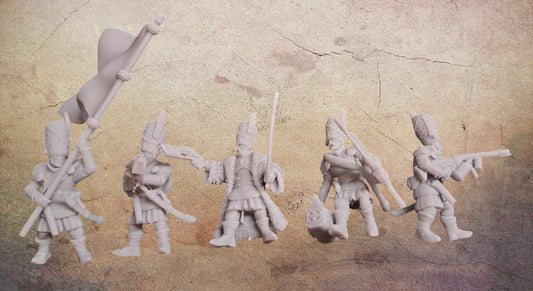 Big hat Prussian infantry command squad.