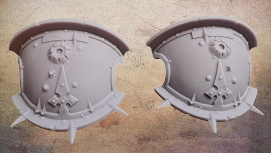 Chaotic knight shoulder pads.