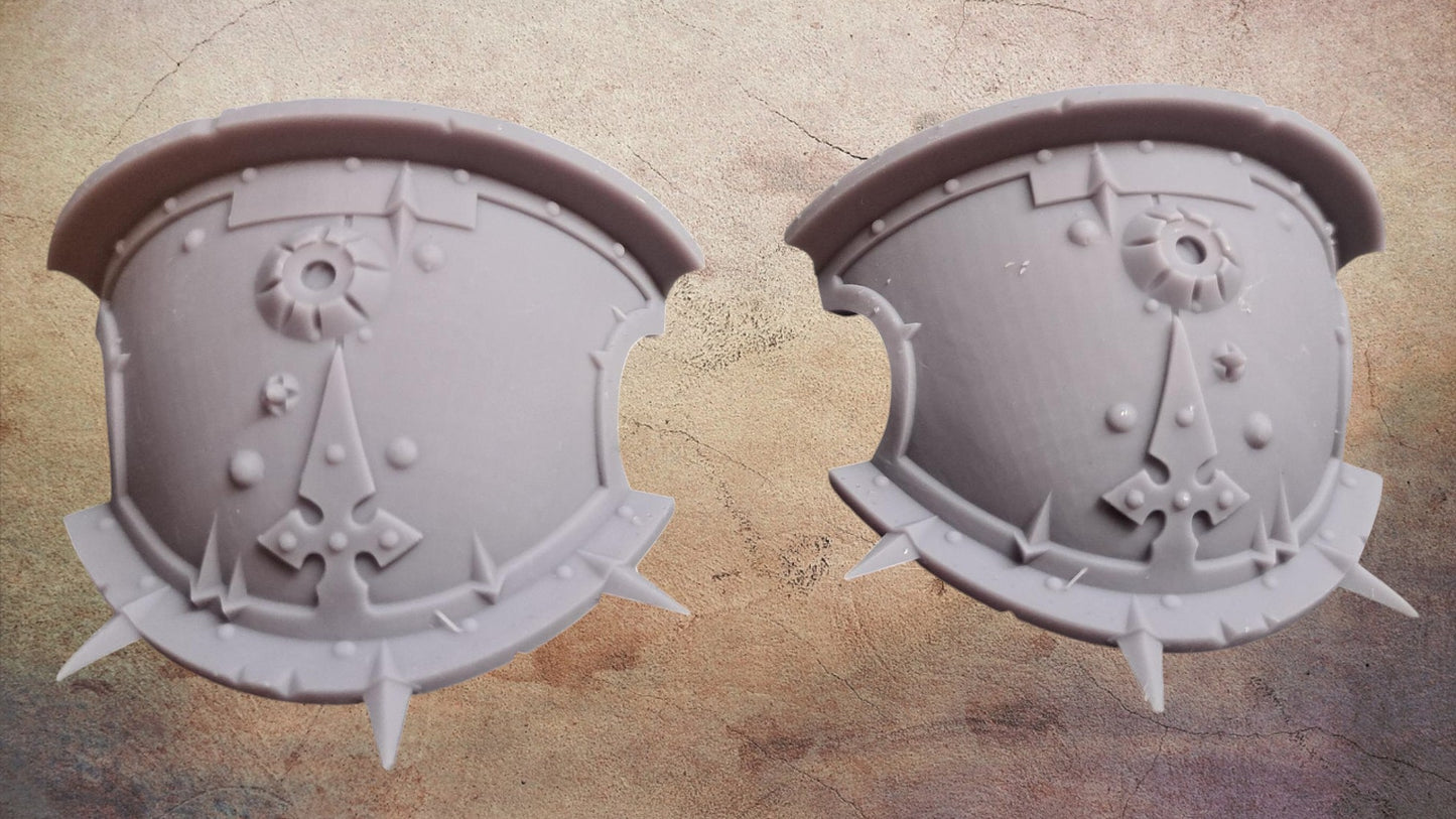 Chaotic knight shoulder pads.