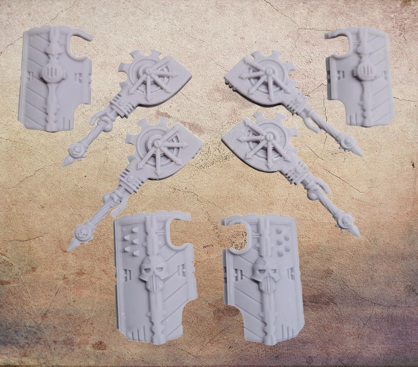 Boarding axes and sheilds.