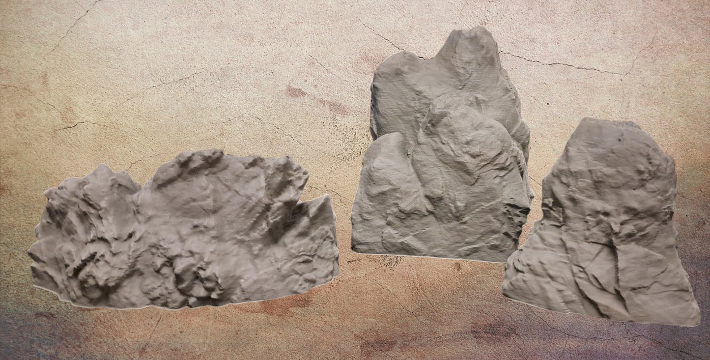 3 large rocks.