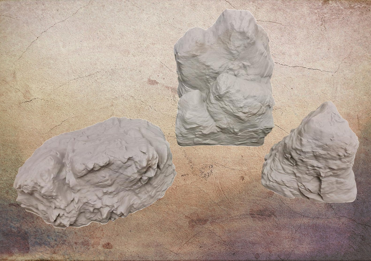 3 large rocks.