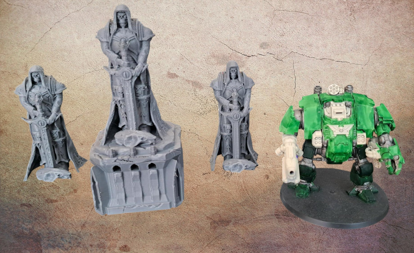 Three Statues. (dread just for size not included.)